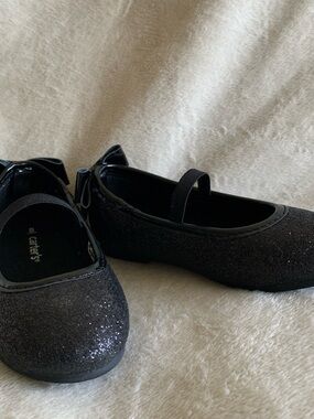 Carter's Black Glitter Mary Jane Shoes